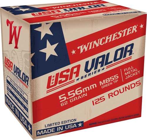 5.56mm Nato 62 Grain FMJ 125 Rounds Winchester Ammunition