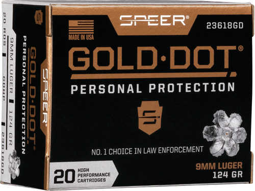 9mm Luger 124 Grain Hollow Point 20 Rounds Speer Ammunition