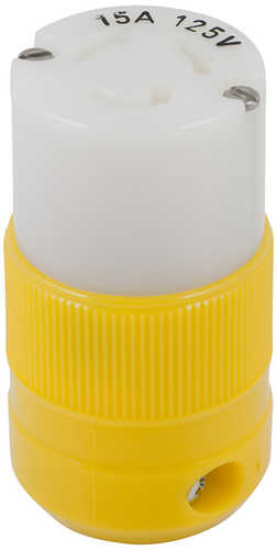 Marinco Locking Connector - 15A, 125V - Yellow