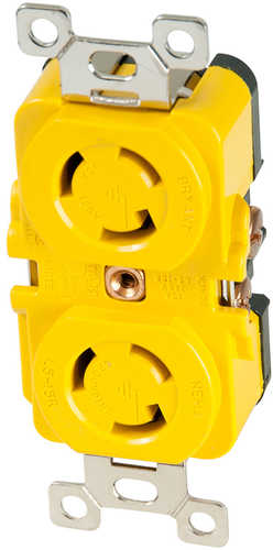 Marinco Locking Receptacle - 15A, 125V - Yellow