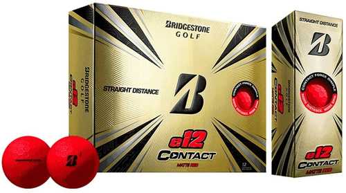 Bridgestone e12 Contact Red Golf Ball - Dozen