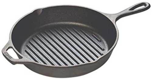 Lodge L8gp3 10.25 Inch Round Cast Iron Grill Pan