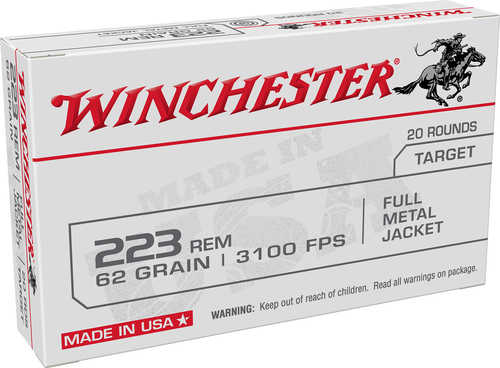 223 Rem 62 Grain Full Metal Jacket 20 Rounds Winchester Ammunition 223 Remington