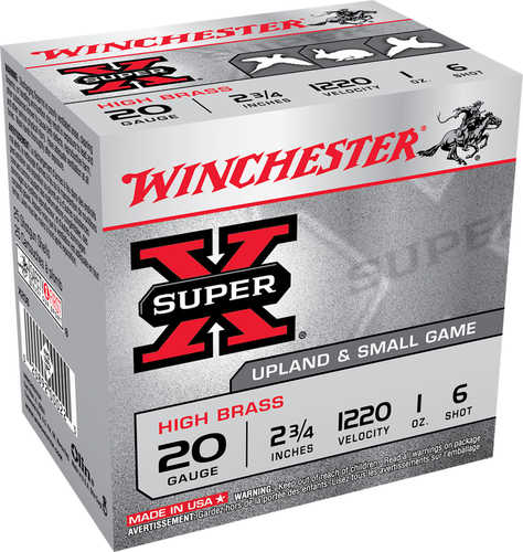 20 Gauge 2-3/4" Lead #6 1 oz 25 Rounds Winchester Shotgun Ammunition