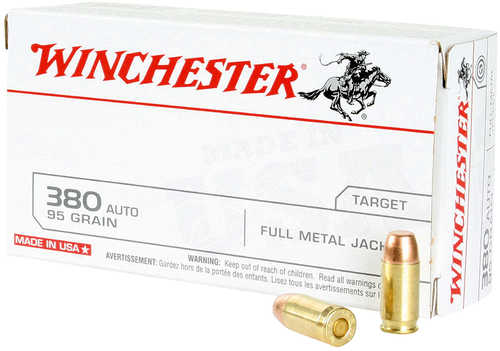 380 ACP 95 Grain Full Metal Jacket 50 Rounds Winchester Ammunition