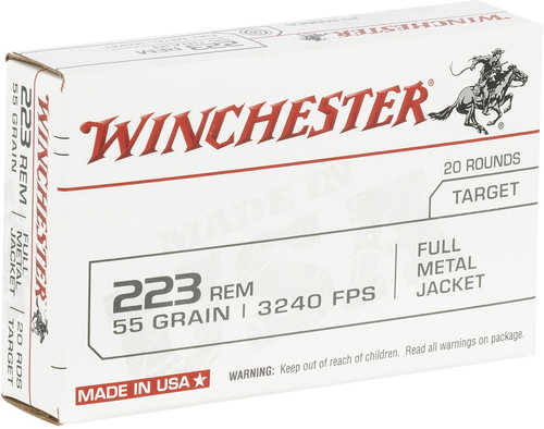 223 Rem 55 Grain Full Metal Jacket 20 Rounds Winchester Ammunition 223 Remington