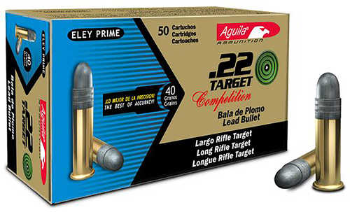 22 Long Rifle 40 Grain Lead Round Nose 50 Rounds Aguila Ammunition