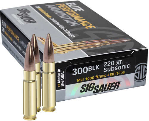 300 AAC Blackout 220 Grain Hollow Point 20 Rounds Sig Sauer Ammunition