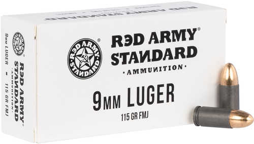 9mm Luger 115 Grain Full Metal Jacket 50 Rounds Century Arms Ammunition