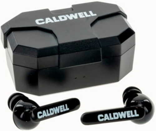 Caldwell 1136234 E-Max Shadows Pro Rechargeable In The Ear Black Ear Buds With Bluetooth For Adults Includes Storage Cas