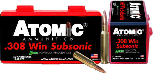 308 Win 175 Grain Hollow Point Boat Tail 50 Rounds Atomic Ammunition Winchester