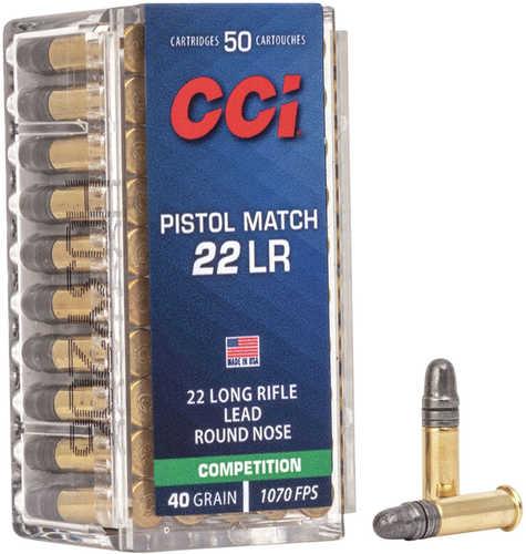 CCI Competition Pistol Match 22 LR 40 gr Lead Round Nose Ammo 50 Round Box