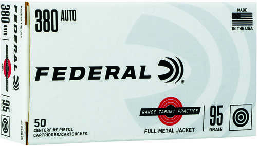 380 ACP 95 Grain FMJ 50 Rounds Federal Ammunition