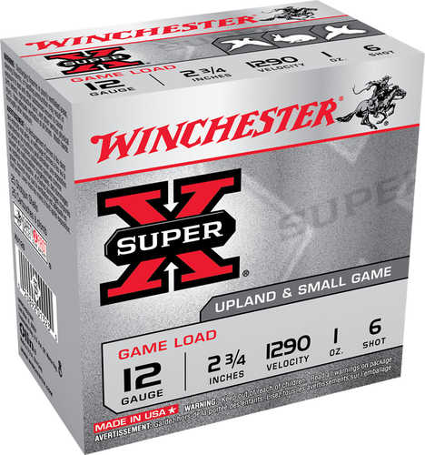 12 Gauge 2-3/4" Lead #6  1 oz 25 Rounds Winchester Shotgun Ammunition