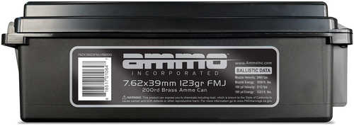 7.62X39mm 123 Grain FMJ 200 Rounds Ammo Inc Ammunition