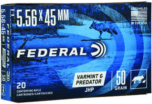 5.56mm Nato 50 Grain Jacketed Hollow Point 20 Rounds Federal Ammunition
