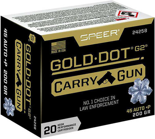 45 ACP 200 Grain Hollow Point Rounds Speer Ammunition