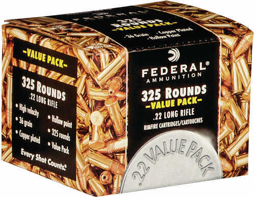 22 Long Rifle 36 Grain Copper-Plated 325 Rounds Federal Ammunition 22 Long Rifle