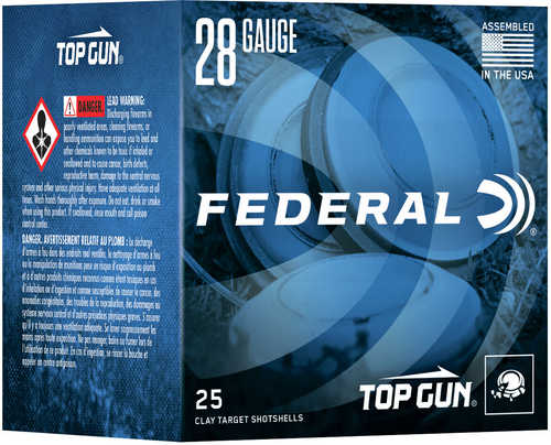 28 Gauge 2-3/4" Lead 7-1/2  3/4 oz 25 Rounds Federal Shotgun Ammunition