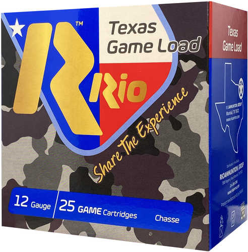Rio Ammunition TGHV368Tx Top Game 10 12 Gauge 14.30" 2 3/4 Oz 8 Shot 25 Per Box/10 Cs