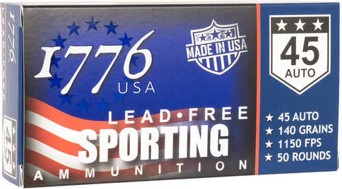 1776 USA 1776045140 Lead Free Sporting 45 Auto ACP 140 Gr Ball 50 Per Box/20 Cs