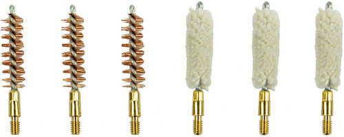 Kleenbore 9-set Handgun Brush & Mop Set 9mm/38 Cal/357 Cal #8-32 Thread Cotton Mop/bronze Bristles