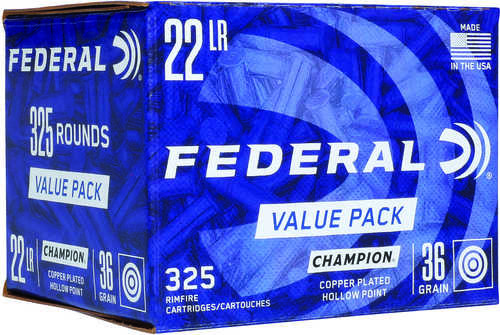 22 Long Rifle 36 Grain Copper-Plated 325 Rounds Federal Ammunition