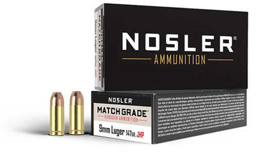 9mm Luger 124 Grain Hollow Point 50 Rounds Nosler Ammunition