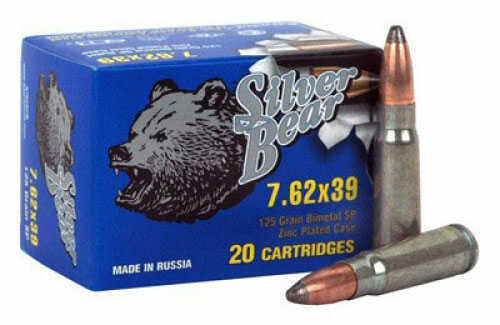 7.62X39mm 123 Grain Soft Point 500 Rounds BEAR Ammunition