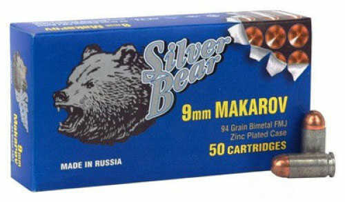 9mm Makarov 92 Grain Full Metal Jacket 50 Rounds BEAR Ammunition