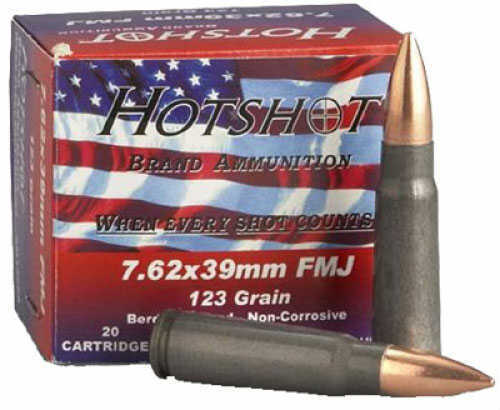7.62X39mm 123 Grain Full Metal Jacket 20 Rounds Century Arms Ammunition