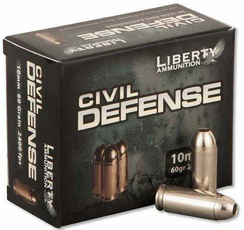 10mm 60 Grain Hollow Point 20 Rounds Liberty Ammunition