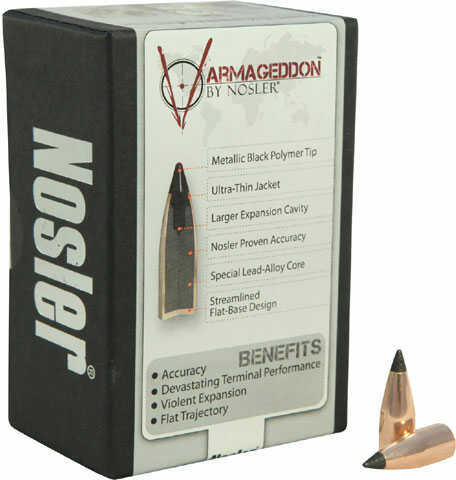 Nosler 34057 Varmageddon 30 Caliber .308 110 GR Flat Base Tipped (FBT) 100 Box