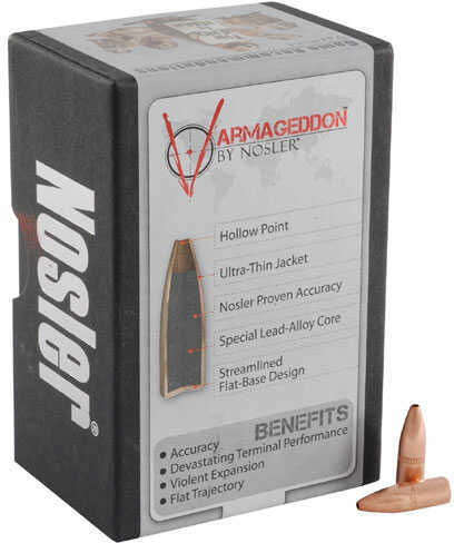 Nosler 35631 Varmageddon 22 Caliber .224 62 GR Flat Base Hollow Point (FBHP) 100 Box