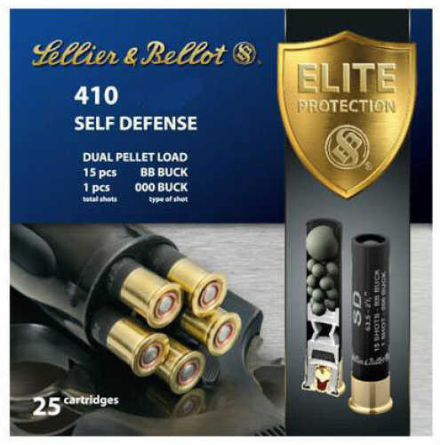 410 Gauge 2-1/2" Lead 000 Buck  1/2 oz 25 Rounds Sellier & Bello Shotgun Ammunition