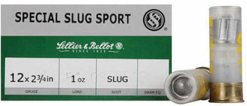 12 Gauge 2-3/4" Lead Slug  1 oz 25 Rounds Sellier & Bello Shotgun Ammunition