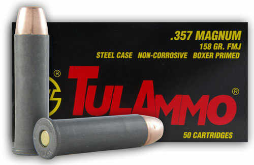 357 Mag 158 Grain Full Metal Jacket 50 Rounds TULA Ammunition 357 Magnum