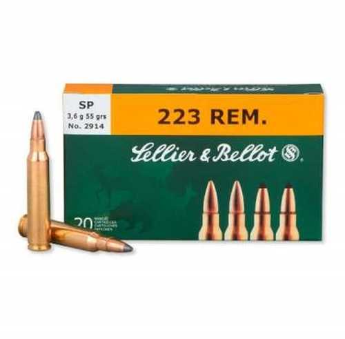 223 Rem 55 Grain Soft Point 20 Rounds Sellior & Bellot Ammunition 223 Remington