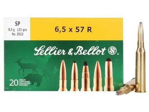6.5mmX57R 131 Grain Soft Point 20 Rounds Sellior & Bellot Ammunition