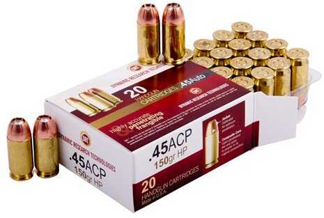 45 ACP 150 Grain Hollow Point 20 Rounds Dynamic Research Ammunition