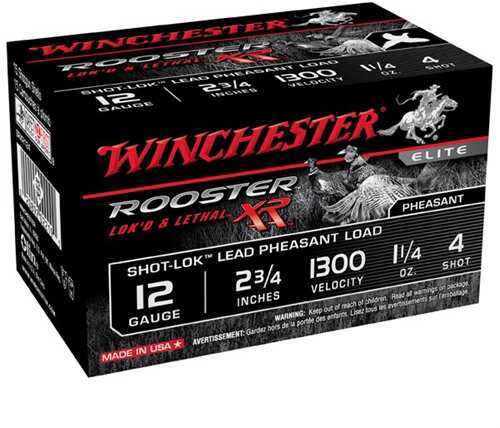 12 Gauge 2-3/4" Lead #4  1-1/4 oz 15 Rounds Winchester Shotgun Ammunition