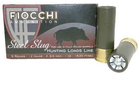 12 Gauge 2-3/4" Lead Slug  1 oz 5 Rounds Fiocchi Shotgun Ammunition