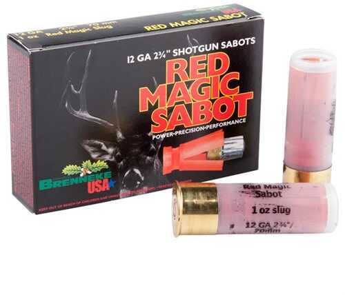 12 Gauge 2-3/4" Sabot Slug oz 5 Rounds Brenneke Shotgun Ammunition