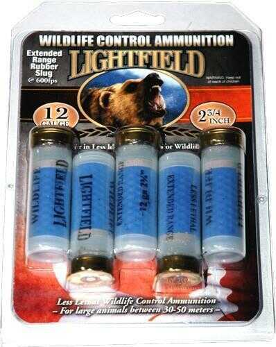 12 Gauge 2-3/4" Rubber Slug  1-1/4 oz 5 Rounds Lightfield Shotgun Ammunition