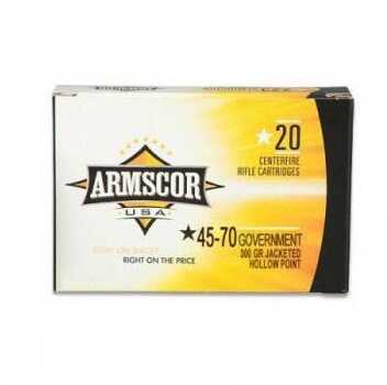 45-70 Government 300 Grain Jacketed Hollow Point 20 Rounds Armscor Ammunition