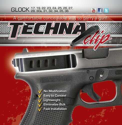 Techna Clip Belt Fits Glock 17/19/22/23/26/27/31/32/33 Ambidextrous Black Finish GLOCK-BRL