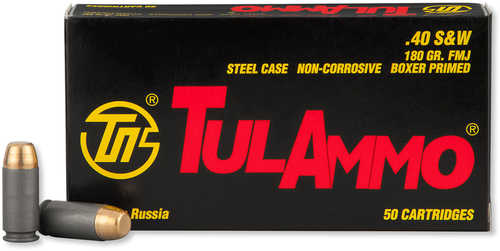 40 S&W 180 Grain Full Metal Jacket 50 Rounds TULA Ammunition