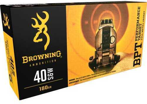 40 S&W 180 Grain Full Metal Jacket 50 Rounds Browning Ammunition