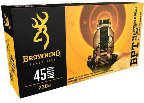 45 ACP 230 Grain Full Metal Jacket 50 Rounds Browning Ammunition