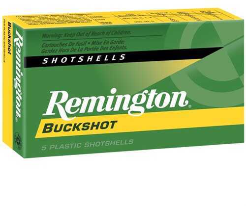12 Gauge 2-3/4" Lead 1 Buck  16 Pellets 5 Rounds Remington Shotgun Ammunition